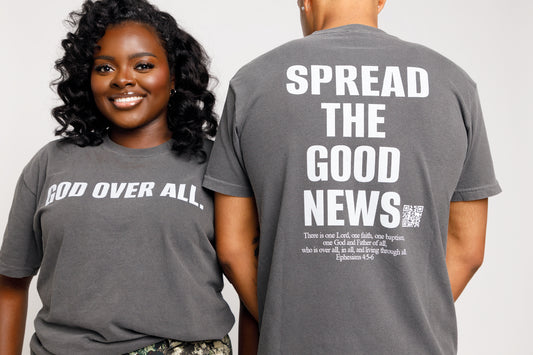 Spread The Good News Tee || Grey